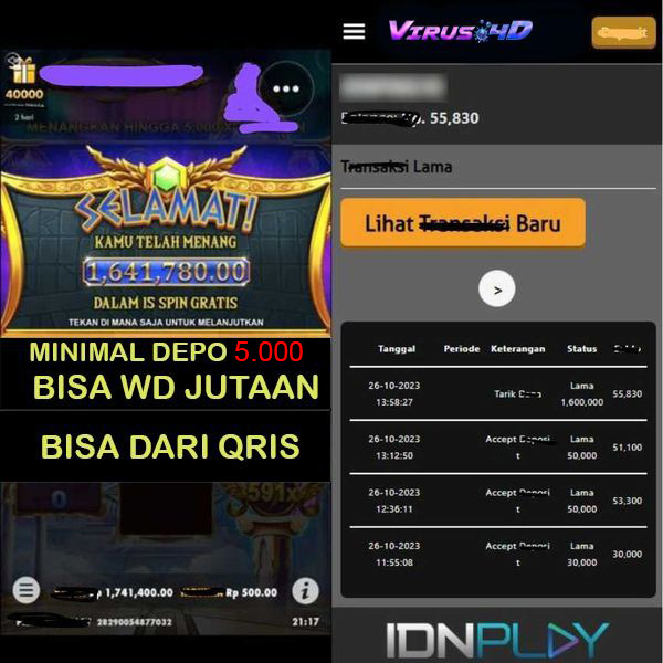 Judi online Virus4d tersedia game slot casino dan togel online dengan hadiah spektakuler terbesar 10 juta